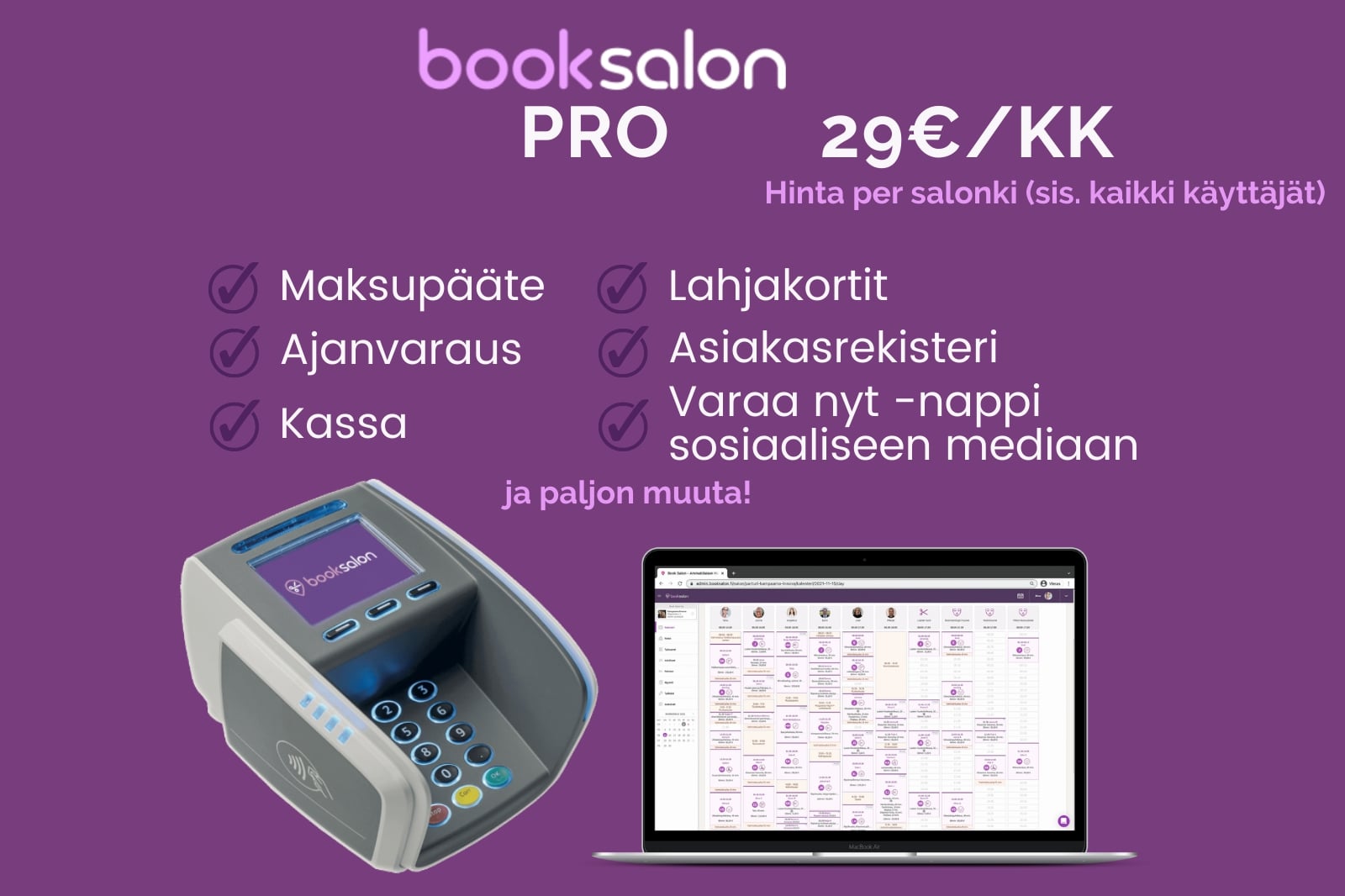 BookSalon pro ja WordPress kotisivut