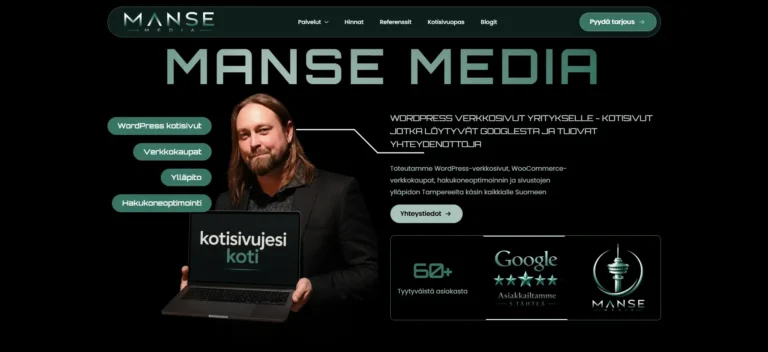 Manse Media WordPress Kotisivut ja hakukoneoptimointi yrityksille
